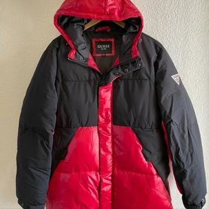 NWT Men's Colorblock Mixed Media Puffer Jacket-LG